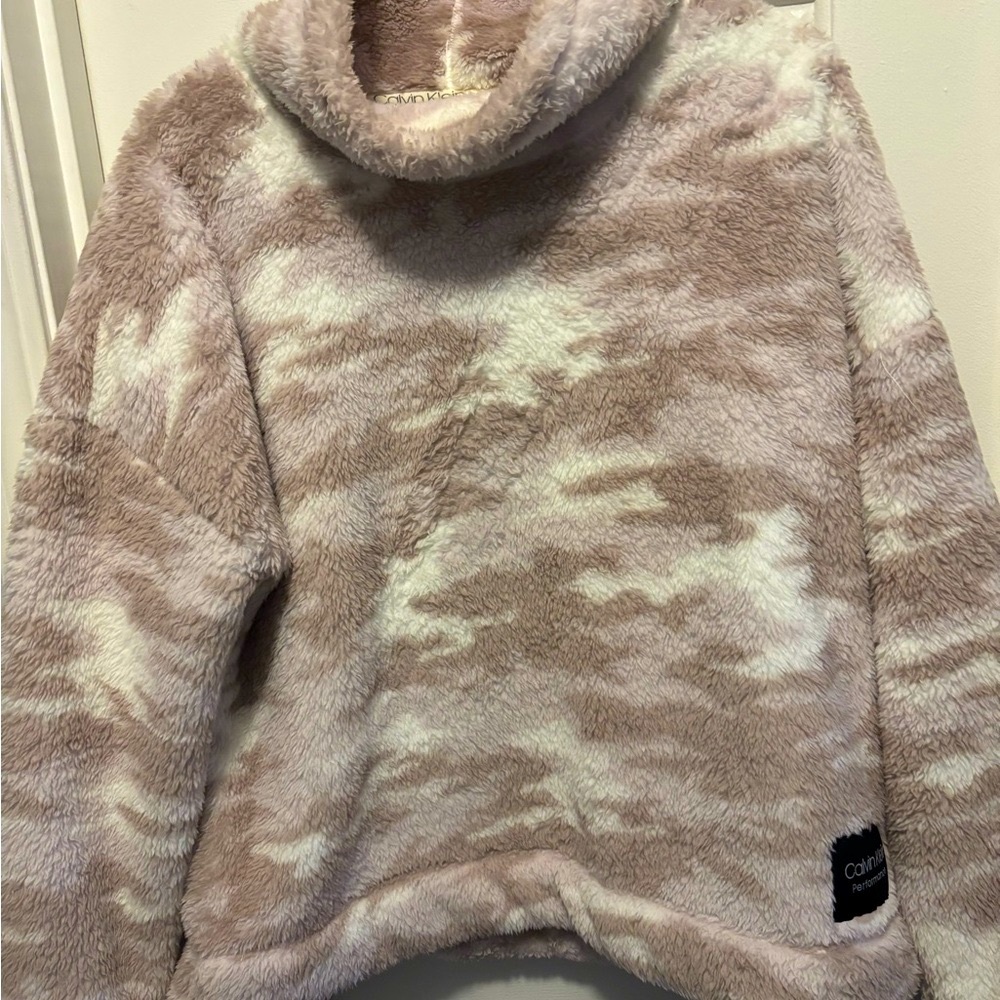 Calvin Klein Women's Cozy Cowl Neck Sweater - Cream and Tan